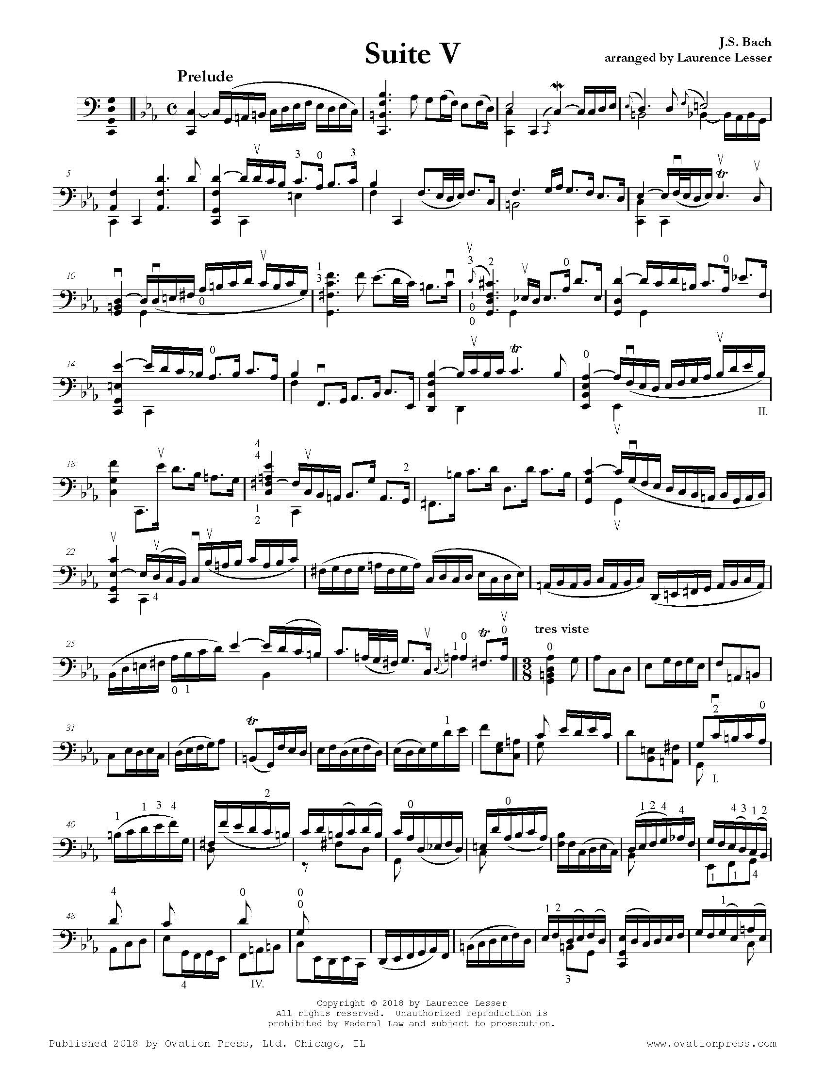 bach cello suite 1 prelude sheet music